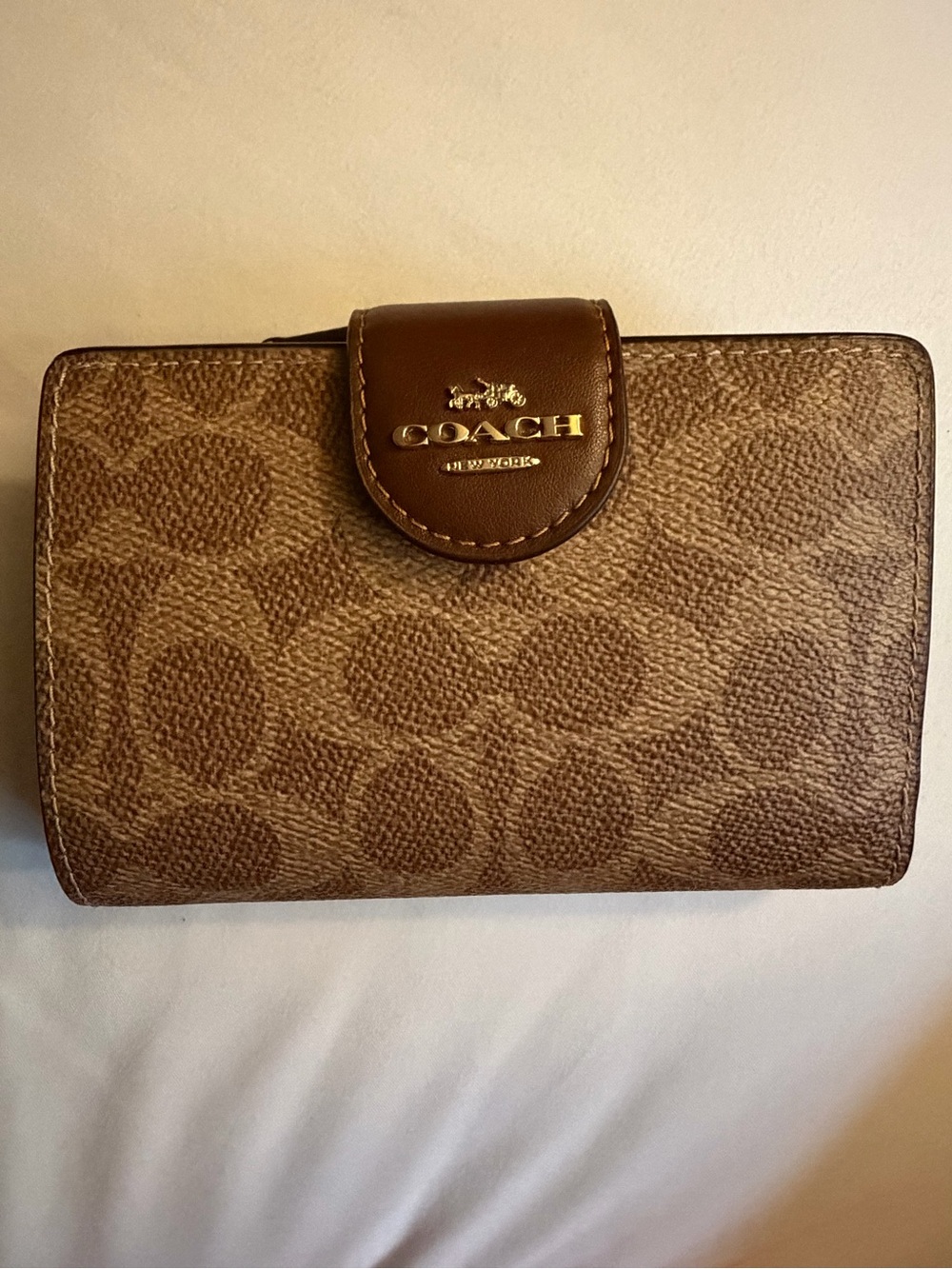 Coach Medium Corner Zip Wallet in Signature Canvas